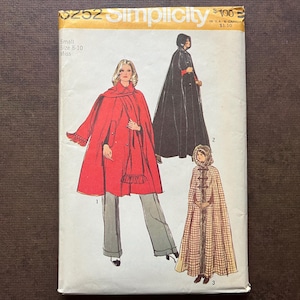Vintage Simplicity Sewing Pattern 5252 Misses Cape Scarf Size Small 8-10 Uncut