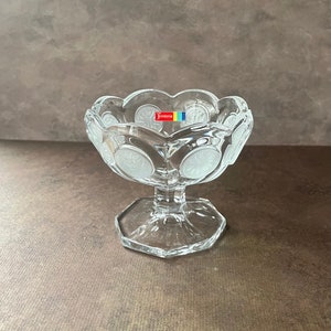 Vintage Fostoria Coin Glass Footed Jelly Compote / Candy Dish