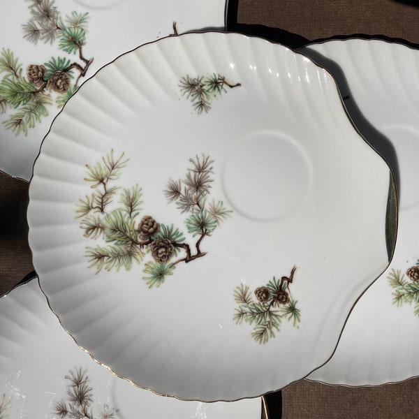 Vintage Pinecone Snack Plates Set of 4 Made in Japan