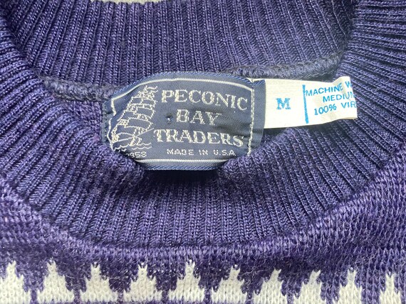 Vintage Peconic Bay Traders Unisex Nordic Purple Sweater Size