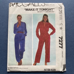 Vintage McCall&#39;s Sewing Pattern 7277 Misses&#39; Jumpsuit Size Large