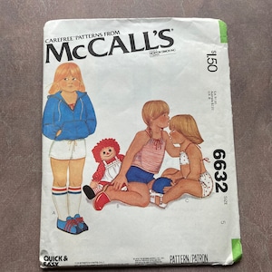 Vintage McCall&#39;s Sewing Pattern 6632 Toddler&#39;s and Children&#39;s Unlined jacket, Tops, and Shorts Size 5