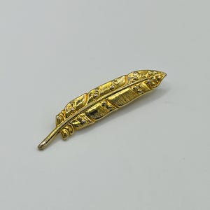 Vintage Gold Ton Feder Brosche