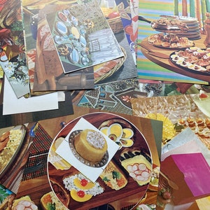 Vintage 1970er Food Ephemera Pack 120+ Familienkreis Kochbuch Fotos für Junk Journal, Collage, Scrapbooking, Decoupage, Kunst
