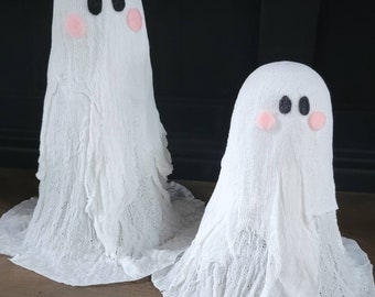 Cheesecloth Halloween Ghosts Set: Handmade Spooky Decor