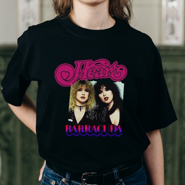 Classic Rock Band - Heart T-shirt | Retro 80's Gift |  Music & Rock Lover's  | Unisex - Men's  Women's Tee | Gift for Her | Barracuda