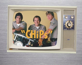 Retro TV - CHiPs, Fridge Magnet, Collectible, Classic 80's TV show, Gift for mom, gift for her, Funny Gift , Ponch, Jon, Gift for him, Cops