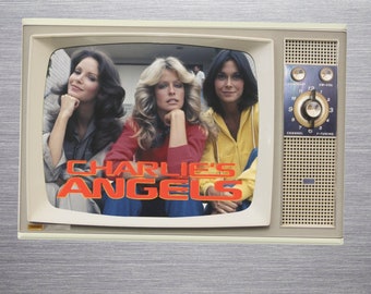 Retro TV - Charlie's Angels, Fridge Magnet, Fridge Art, Classic 70's TV show, Gifts for women, Gifts for men, Collectibles, Farah Fawcett