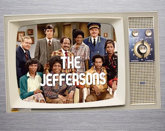 Retro TV - The Jeffersons, Fridge Magnet, Vintage Fridge Magnet, Classic 70's TV show, Gift for Dad, Gift for Mom, Classic Tv sitcom