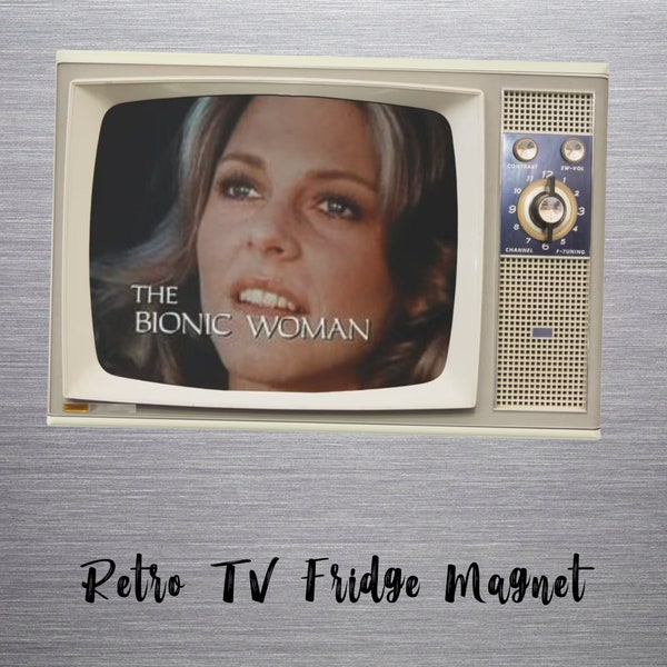 Retro TV - The Bionic Woman, Fridge Magnet, Collectible, Classic 70's TV show, Gift for mom, gift for her, Bionic, Jamie Sommers, Sci-fi