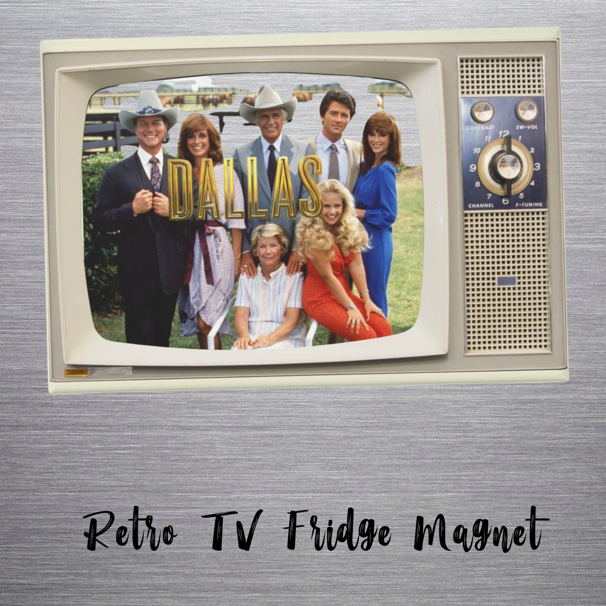Retro TV Dallas Fridge Collectible Classic Etsy