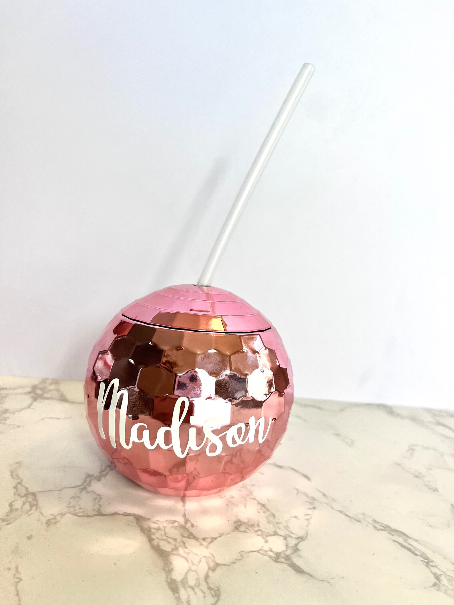 Disco Ball Cups With Straw Etsy