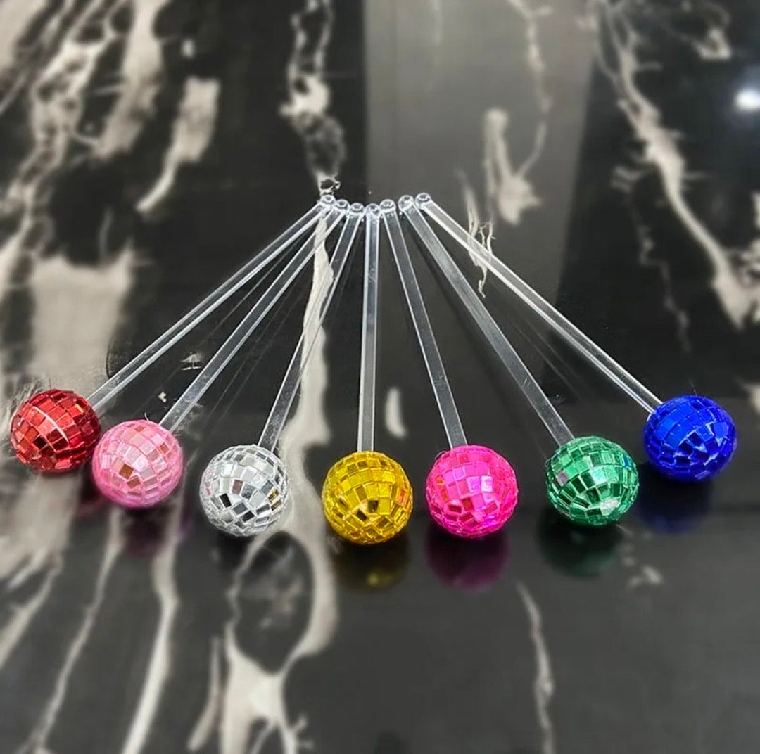 Disco Ball Drink Stirrers 10 Etsy