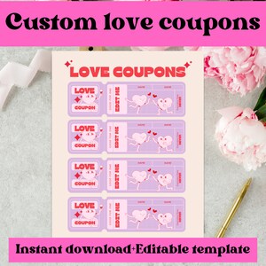 Bearbeitbare Liebescoupons für Paare Liebescoupons für Valentinstag Datum Ideen für Freundin Ehemann Freund Frau