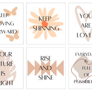 Druckbare Affirmationskarten, Selbstliebekarte, Positive Affirmationen, Minimalistische Karten