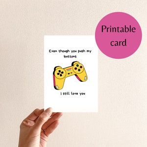 Carte d'anniversaire de jeu vidéo imprimable pour carte de joueur pour carte de joueur vidéo pour fils, petit-fils, neveu