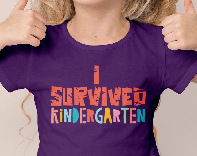I Survived Kindergarten Shirt, Kindergrad Gift, End of School Year Shirt, Graduation Gift, Kindergarten Graduation Shirt, Kindergarten Tee
