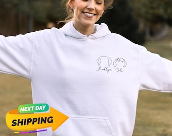 Custom Dog Ears Hoodie, Dog Ear Sweatshirt, Dog Breeds Hoodie, Personalized Dog Ear Name Hoodie, Gift For Dog Mom, Pet Lovers Gift