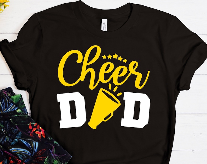 Cheer Dad Shirt, Gold Cheerleader Shirt, Cheer Group Shirts, Father Day Gift for Dad, Cheer shirt for Dad, Cheer Dad Tshirt