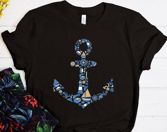 Anchor Shirt, Nautical Shirt, Beach Shirt, Summer Shirt, Captain Shirt, Anchor T-shirt, Gift For Sailor, Naval Shirt, Navy Tee