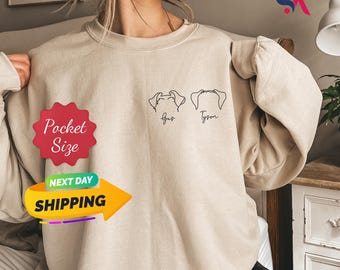 Custom Dog Ears Sweatshirt, Personalized Dog Name Hoodie, Dog Ears Sweatshirt, Dog Ears Shirt, Gift For Dog Dad, Pet Lovers, Dog Dad Gift