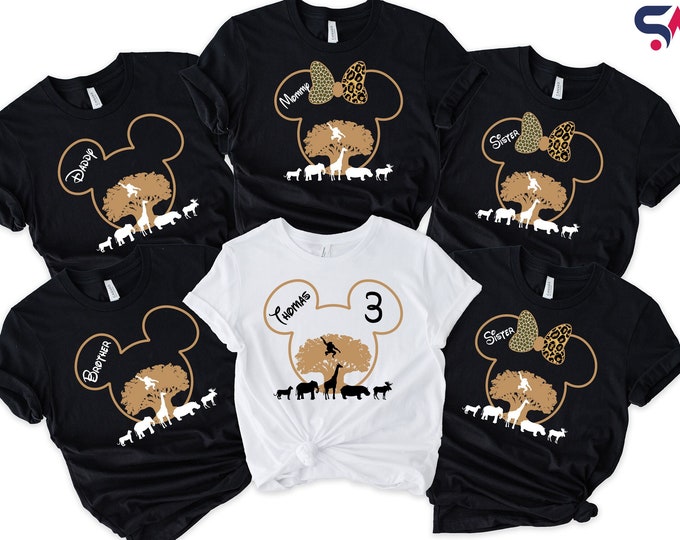 Custom Disney Animal Kingdom Shirts, Disney Trip Shirts, Disney Birthday Shirt, Disney Mickey Minnie Shirt,  Disneyworld Custom Name Shirt