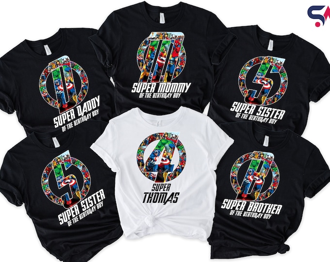 Superhero Family Birthday Shirt, Superhero Birthday Party, Superhero Custom Shirt, Matching Family T-Shirt, Superhero Family Tee, Superhero