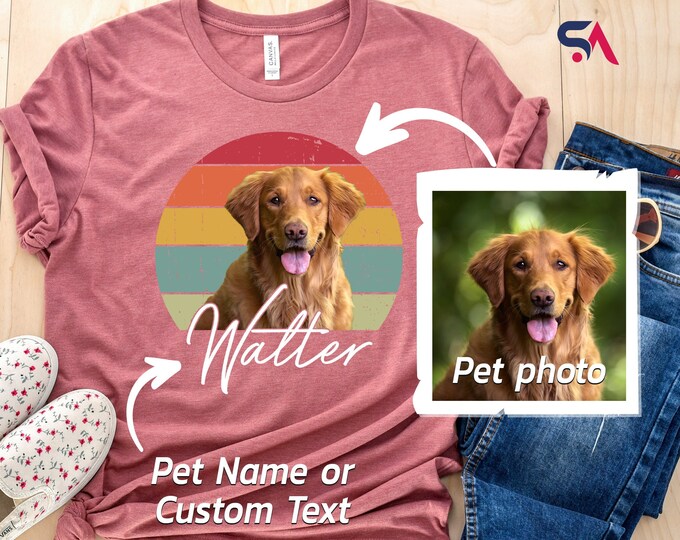 Custom Pet Shirt, Custom Dog Sweatshirt, Custom Cat Sweatshirt, Custom Pet Vintage Shirt, Pet Lover Gift, Dog Lover T-Shirt, Cat Photo Shirt