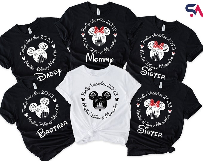 Custom Disney Family Vacation Shirt, Personalized Disneyworld Shirt, 2025 Disneyland Tee, Making Family Memories Tee, Family Matching Outfit