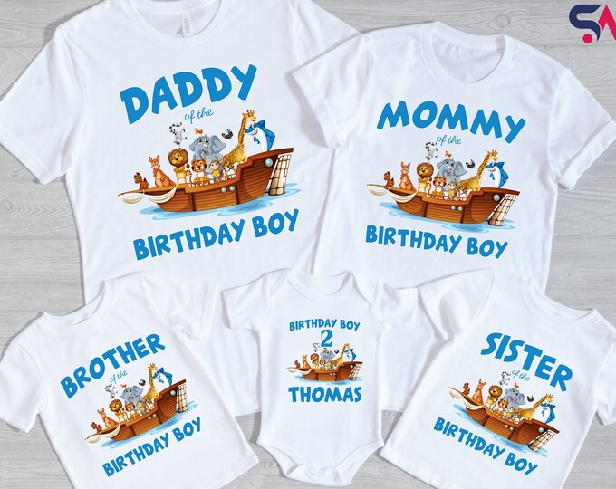 Family Birthday Animal Shirt, Custom Family Matching, Personalized Family Birthday T-Shirts, Animal Birthday Theme Set, Family Birthday Boy