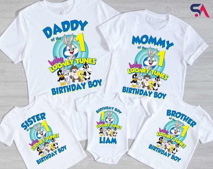 Custom Baby Looney Tunes Family Birthday Shirt, Baby Looney Tunes Shirt, Personalized Birthday Shirt, Family Matching Shirt,Looney Tunes Tee