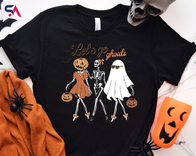 Let's Go Ghouls Shirt, Let's Go Ghouls Sweatshirt, Dancing Skeleton Ghost Shirt, Halloween Costume, Halloween Sweatshirt, Halloween Shirt