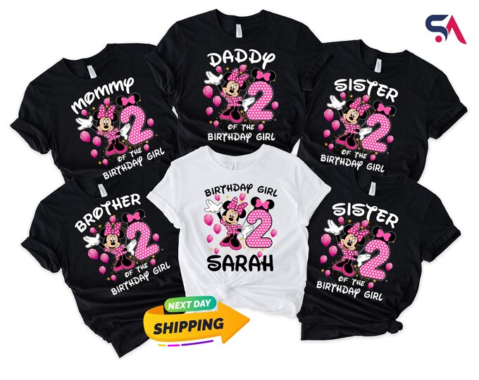 Custom Disney Minnie Family Birthday Girl Shirt, Disney Birthday Girl Shirt, Family Minnie Birthday Tee, Matching Family Minnie Shirt