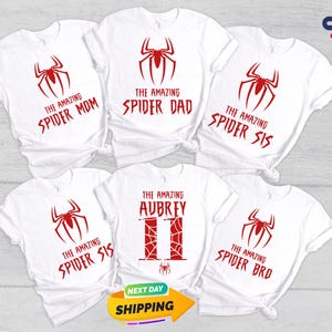Custom Spider Family Birthday T-Shirt, The Amazing Spider Family T-Shirt, Toddler Birthday Shirt, Spider Dad Tee, Superhero T-Shirt