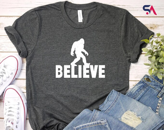 Believe Bigfoot Shirt, Camping Gift Hoodie, Funny Sasquatch Hiking Sweatshirt, Hiker Shirt, Bigfoot Hoodie, Believe Bigfoot Sweatshirt