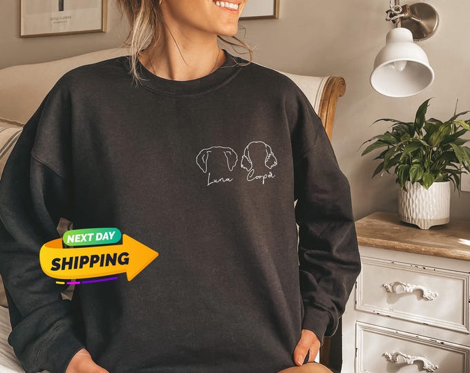 Custom Dog Ears Sweatshirt, Personalized Dog Ears Sweatshirt with Name, Pet Lovers Hoodie, Dog Mom Gift Shirt, Pet Lovers Gift, Dog Owner