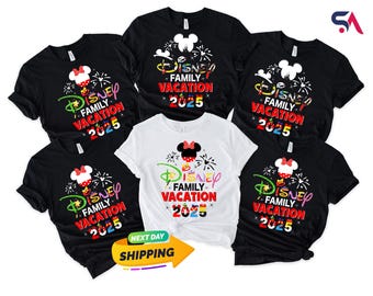 Custom Disney Family Vacation 2025 Shirt, Disney Family Matching Sweatshirt, Disney Custom Minnie & Mickey Hoodie, Disneyland 2025 T-Shirt