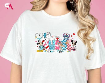 Disney Nurse Shirt, Stitch & Minnie, Nurse Week Gift