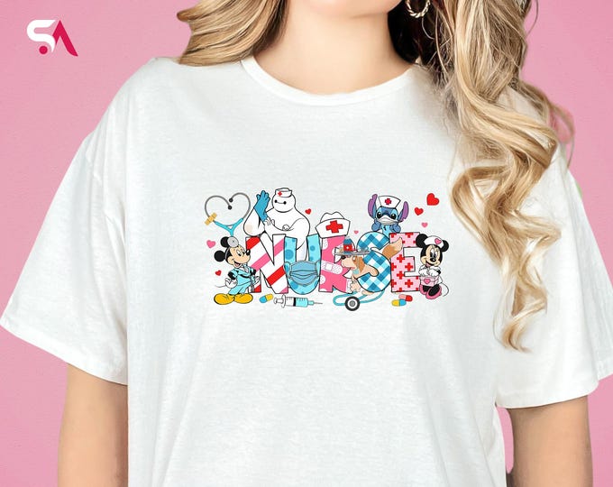 Disney Nurse T-Shirt, Stitch Nursing Sweatshirt, Minnie Nurse Week Tee, Nurse Disneyland Shirt, Nurse Week Gift, Disney Nurse Life Hoodie
