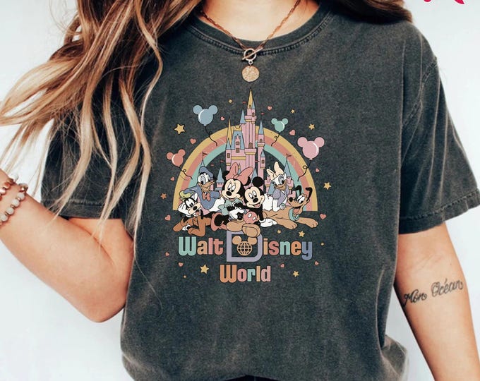 Retro Walt Disneyworld Comfort Colors Shirt, Vintage Disneyworld Shirt, Mickey And Friends Shirt, Retro Disney Shirt, Disney 2025 Trip Tee