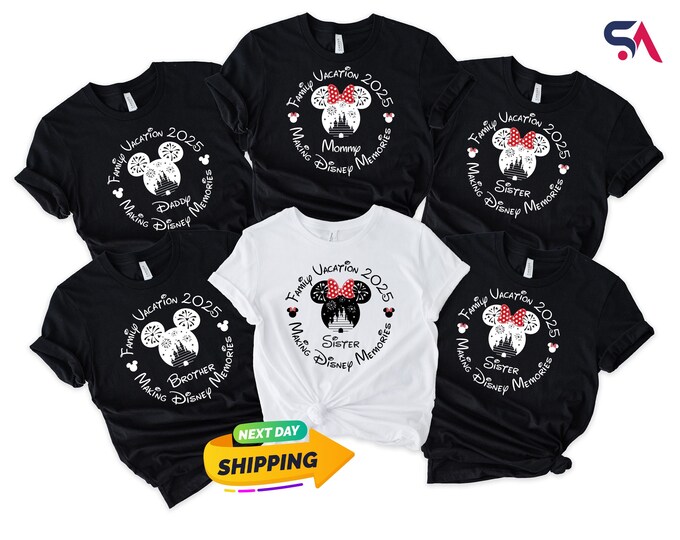 Disney Family Vacation 2025 Shirt, Making Disney Memories Tee, Disney Family Sweatshirt, Custom Disney Trip Shirt, Disney Custom Tee