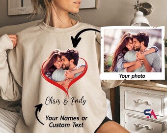 Valentine's Day Photo Sweatshirt, Custom Photo Shirt, Gift for Valentine's Day Shirt, Custom Photo Gift Sweatshirt, Valentines Day Gift