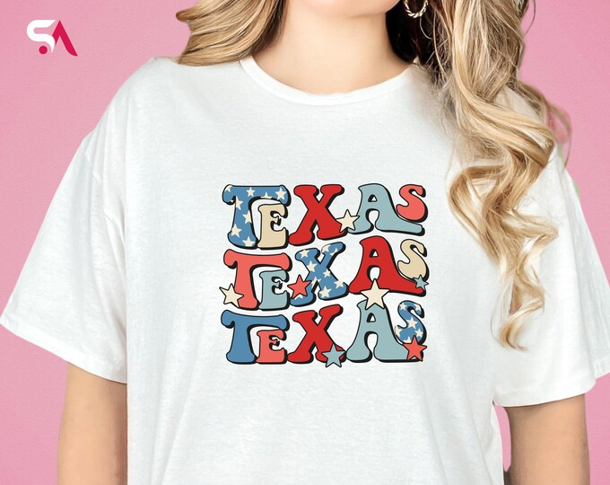 Retro Texas T-Shirt, Vintage Western USA Tee, Patriotic Star Print Sweatshirt, 4th of July Tee, Texas Pride Gift Idea, Vintage Texas Hoodie