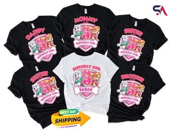 Custom Patrol Family Birthday Shirt, Patrol Birthday Girl Shirt, Personalized Patrol Birthday Shirt, Custom Birthday Girl Patrol Shirt