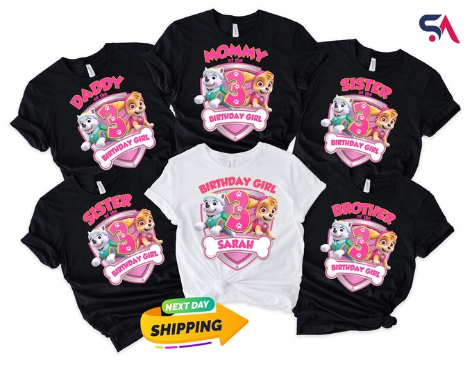 Custom Patrol Family Birthday Shirt, Patrol Birthday Girl Shirt, Personalized Patrol Birthday Shirt, Custom Birthday Girl Patrol Shirt
