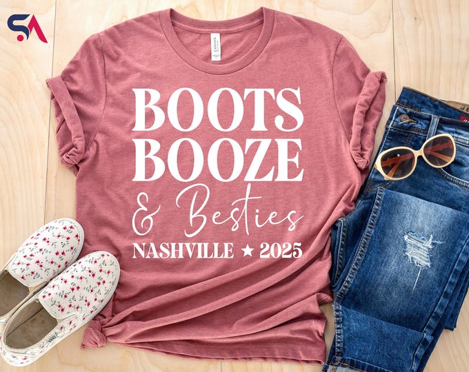 Boots Booze and Besties Shirt, Nashville Girl Trip Shirt, Nashville Hoodie 2025, Nashville Trip Sweatshirt, Bachelorette Tee, Nashville 2025