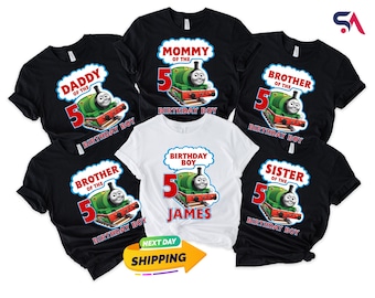 Custom Thomas Train Family Birthday Boy Shirt, Thomas The Train Family Birthday Shirt, Personalized Thomas Family Birthday Boy Kids Shirt