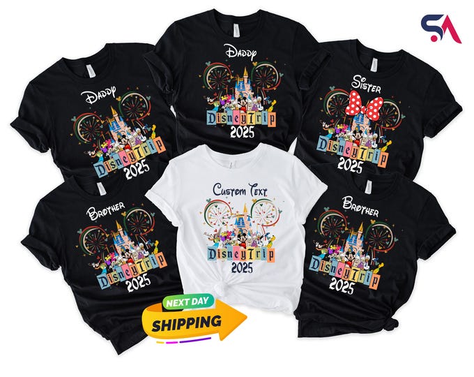 Custom Disney Family Shirts 2025, Disney Family 2025 Trip Shirt, Disney Vacation Group Shirt, Disneyworld Shirt, Disney Matching Shirts