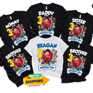 Custom Patrol Family Birthday Shirt, Patrol Birthday Shirt, Personalized Birthday Shirt, Family Matching Shirt, Custom Birthday Patrol Shirt