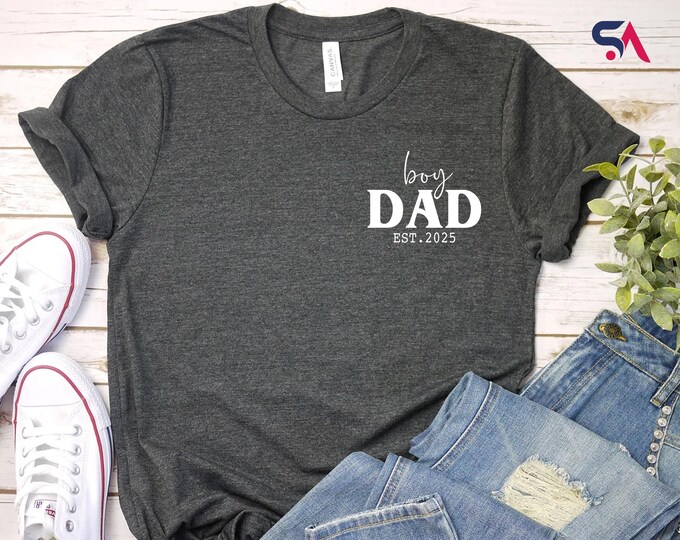 Custom Dad Est Year Shirt, Dad of Girls Tee, Birthday Gift for Daddy, New Dad Gift Idea, Girl Dad Tee, Fathers Day Gifts Shirt, Boy Dad Tee